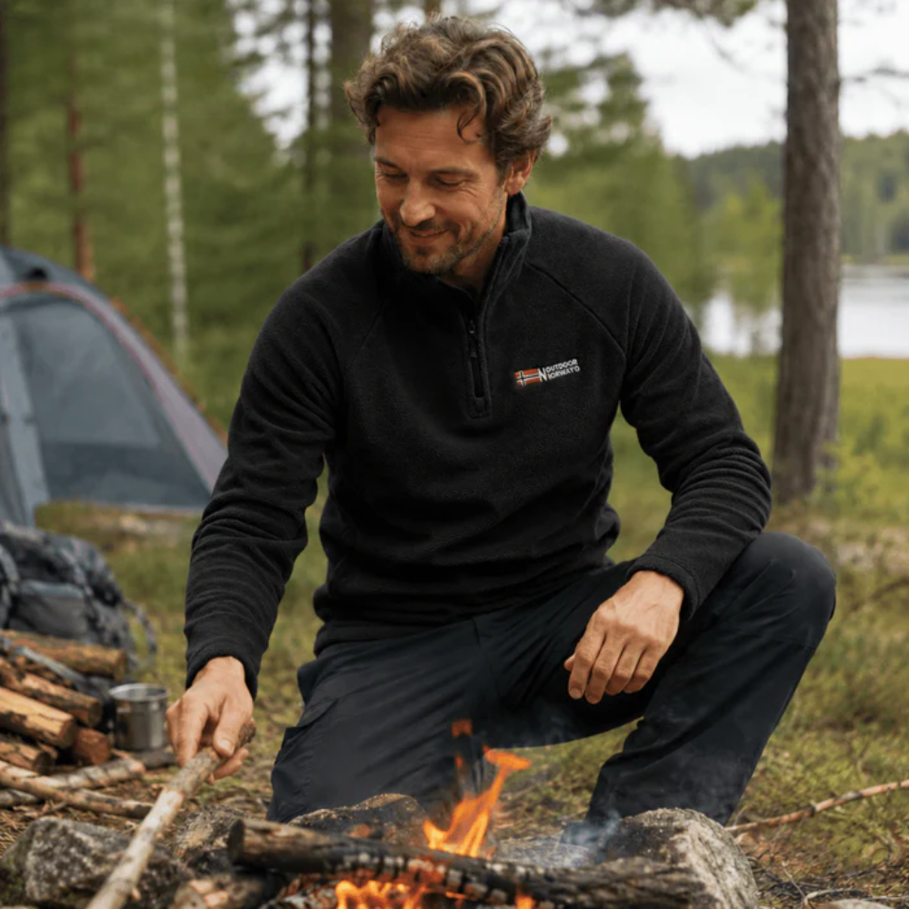 Men’s Half-Zip Fleece Pullover with Stand Collar