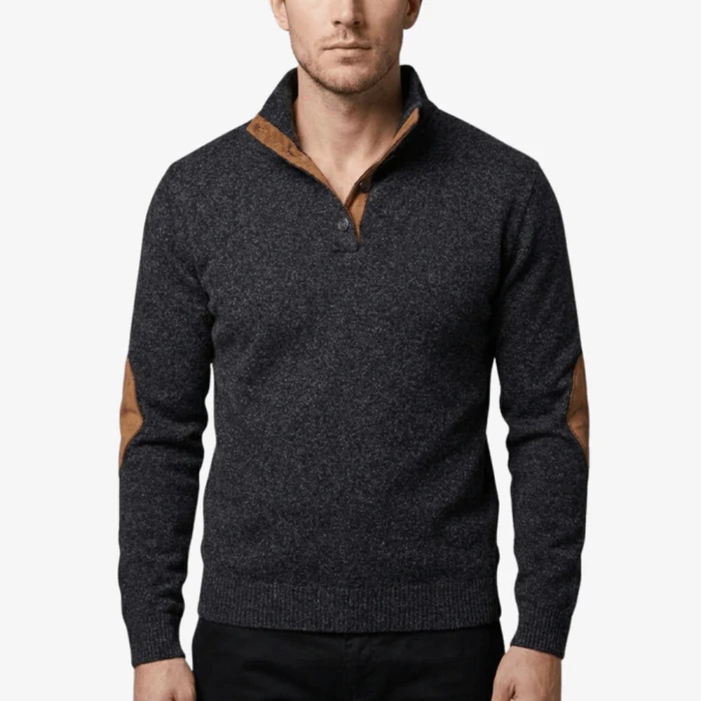 Warm Knitted Outdoor Sweater with Stand Collar