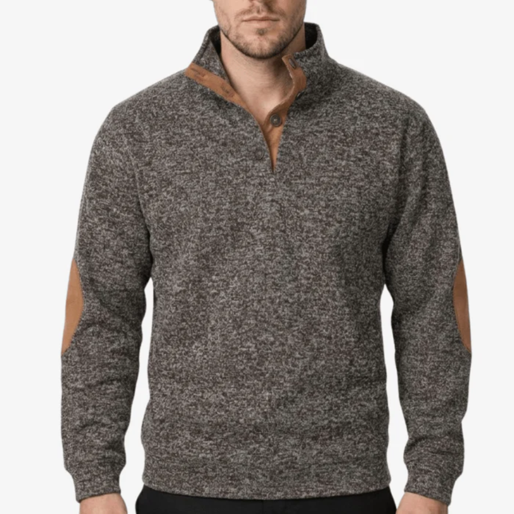 Warm Knitted Outdoor Sweater with Stand Collar