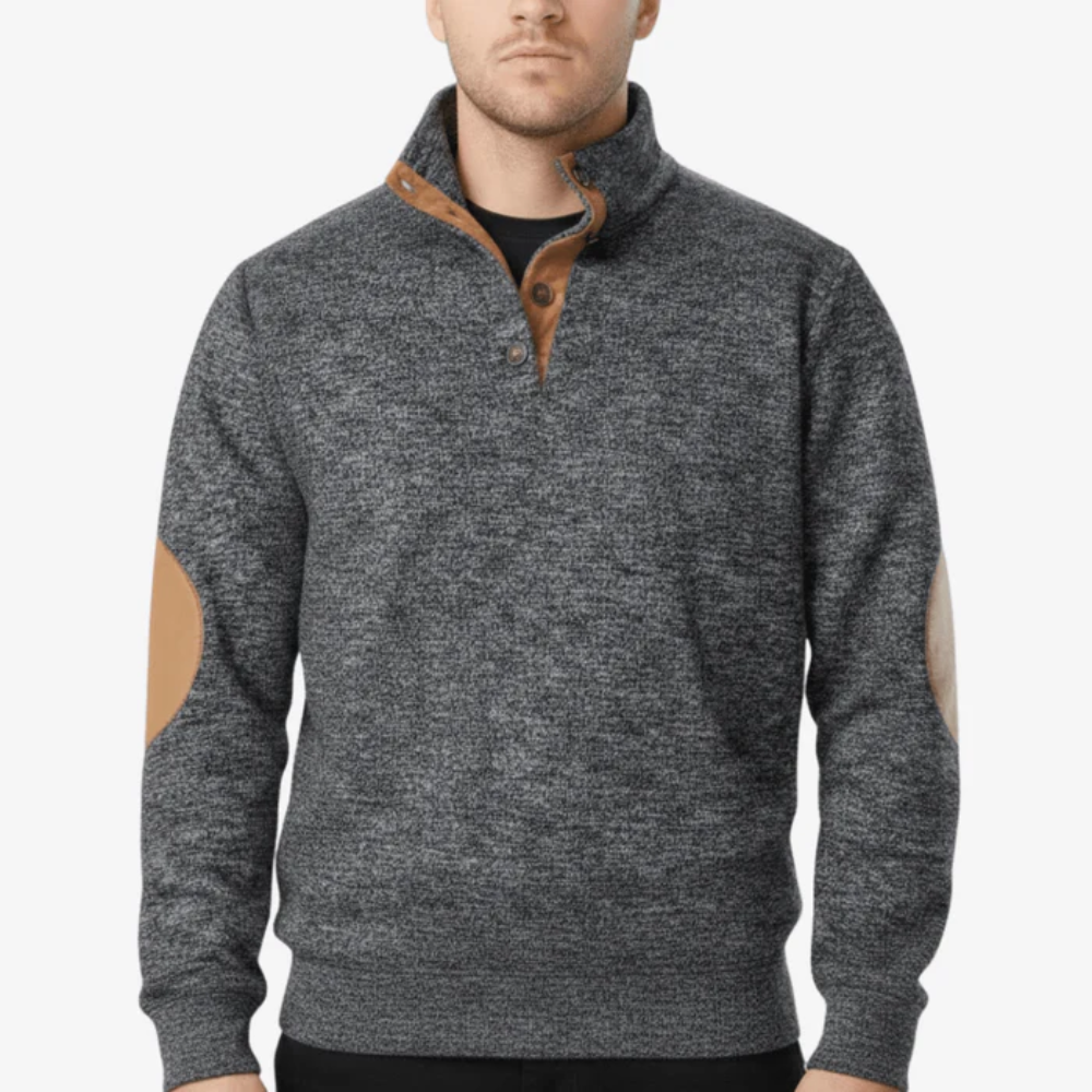 Warm Knitted Outdoor Sweater with Stand Collar