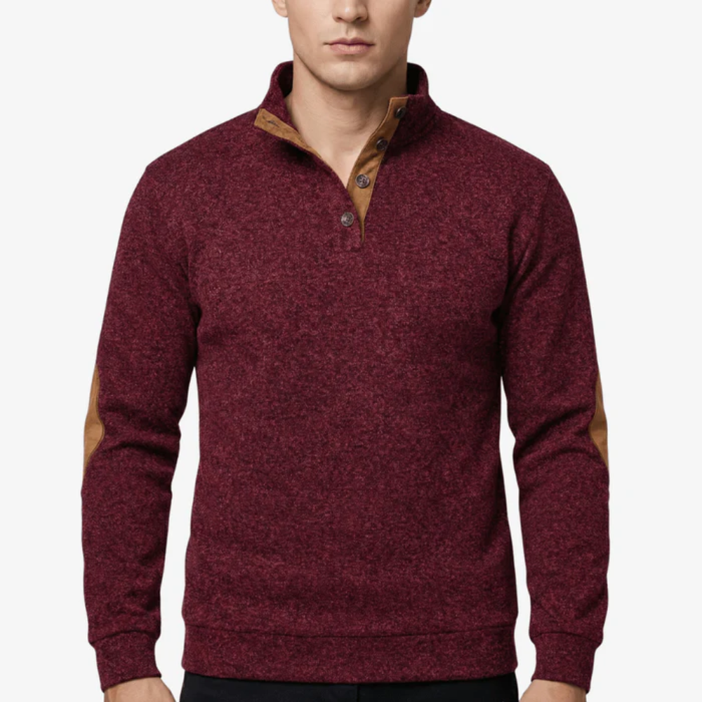Warm Knitted Outdoor Sweater with Stand Collar