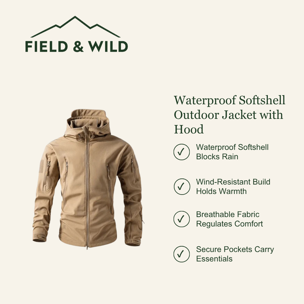 Hooded Softshell Jacket with Waterproof Outdoor Protection