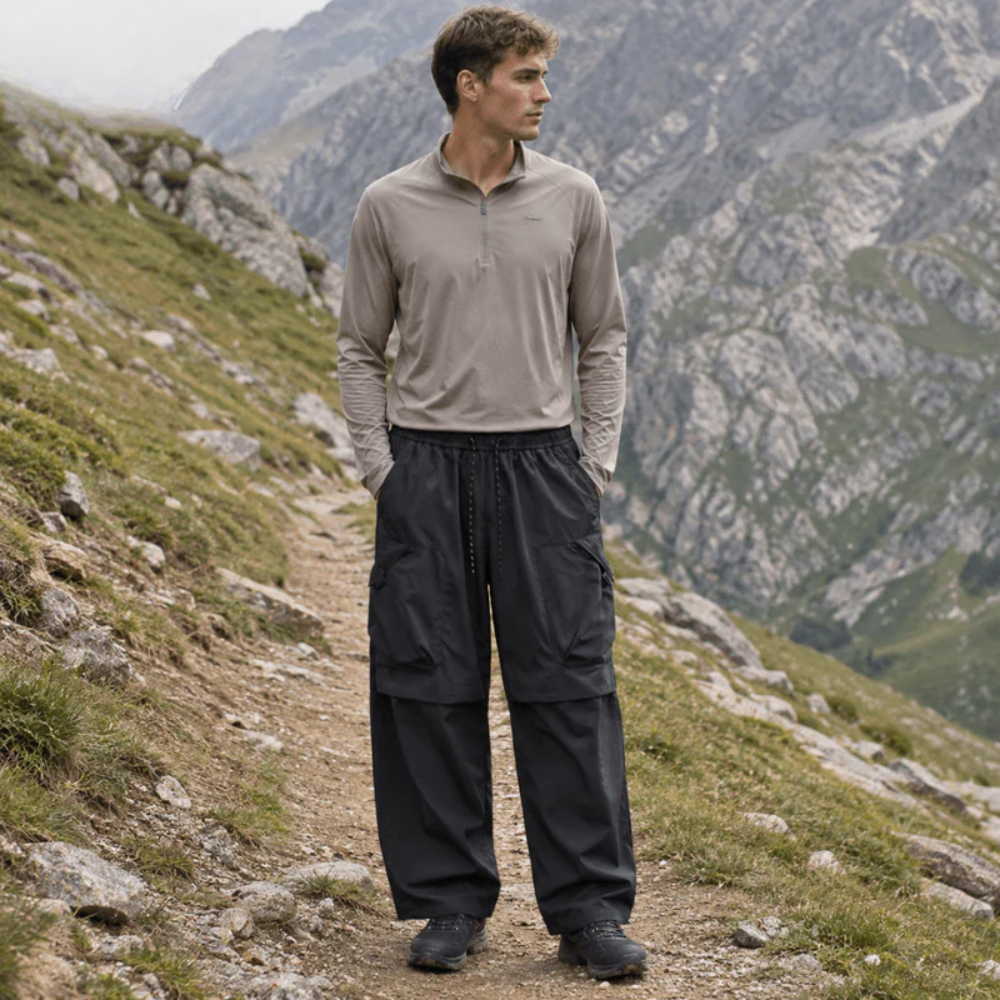 Men’s Weather-Resistant Hiking Trousers with Adjustable Ankle Cuffs
