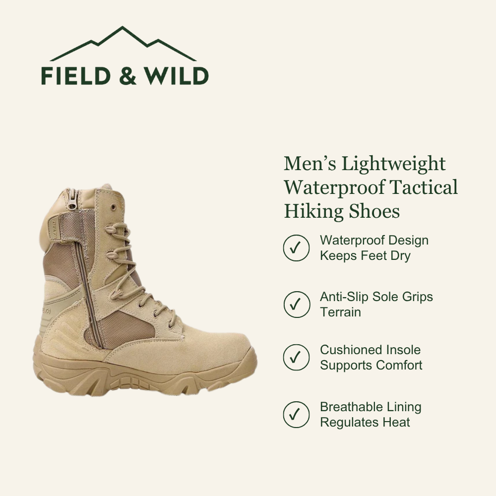 Men’s Waterproof Hiking Shoes with Anti-Slip Grip Sole