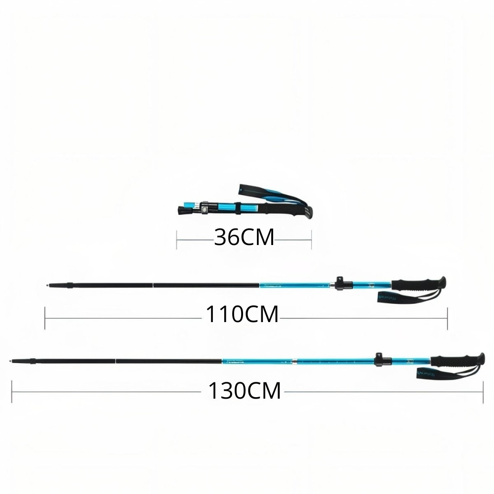 Adjustable Folding Trekking Poles with Lightweight Aluminium Design