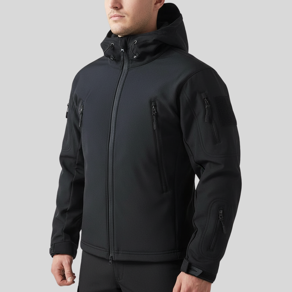Men’s Fleece-Lined Softshell Hiking Jacket with Windproof Design