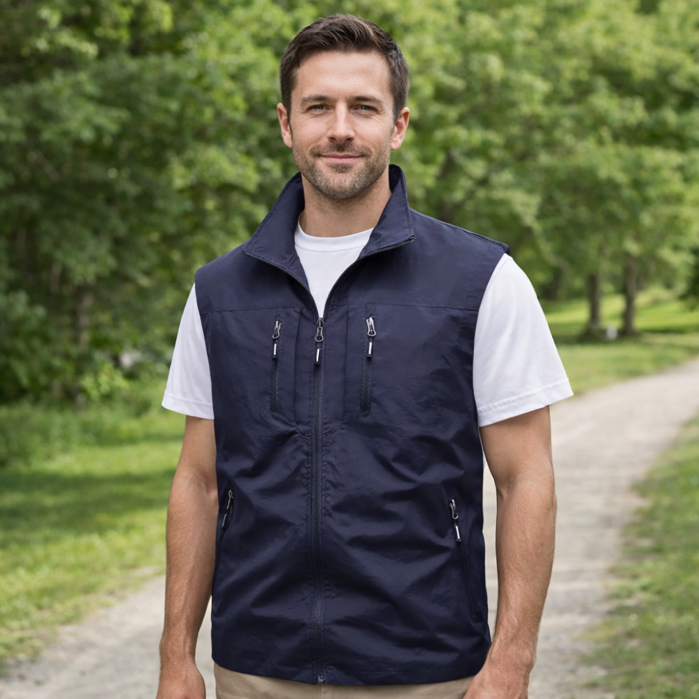 Men’s Lightweight Hiking Gilet with High Collar