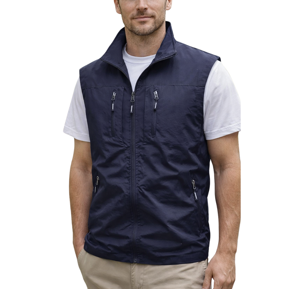 Men’s Lightweight Hiking Gilet with High Collar