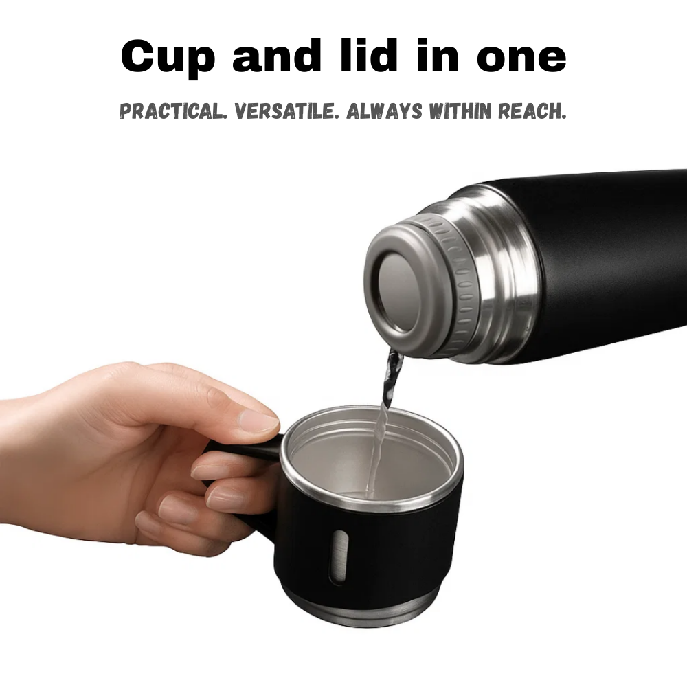 500ml Vacuum Insulated Stainless Steel Flask with Cups