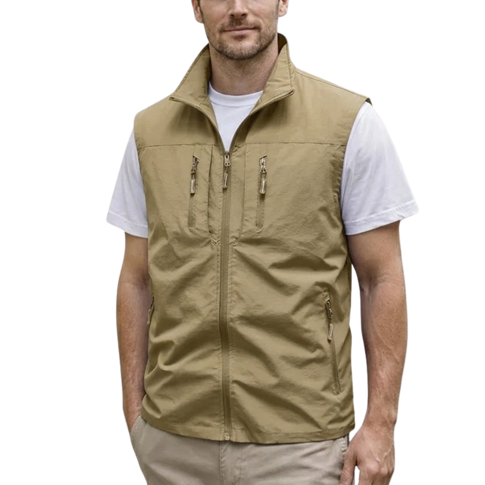 Men’s Lightweight Hiking Gilet with High Collar
