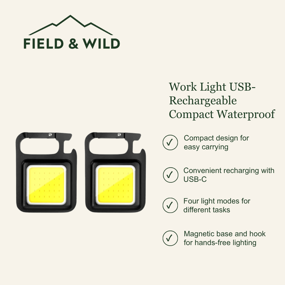 Work Light USB-Rechargeable Compact Waterproof - Field & Wild-Field & Wild
