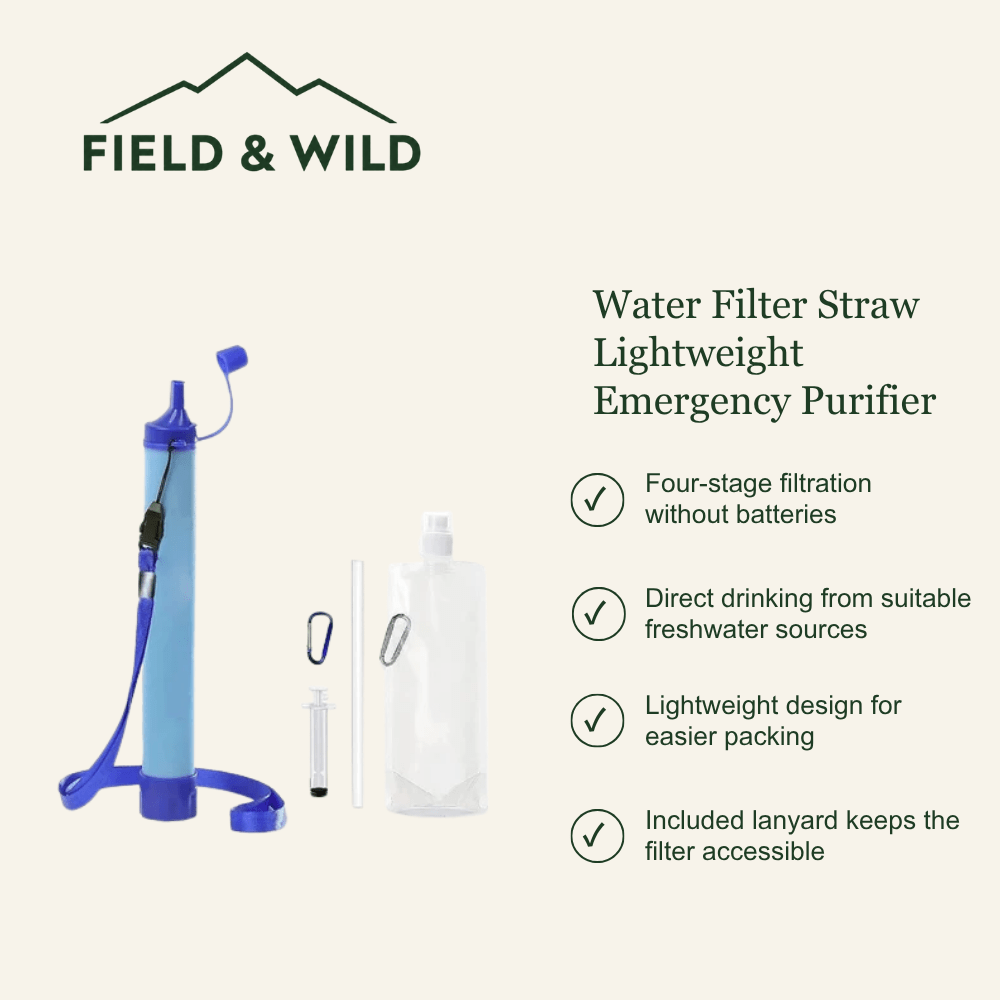 Water Filter Straw Lightweight Emergency Purifier - Field & Wild-Field & Wild