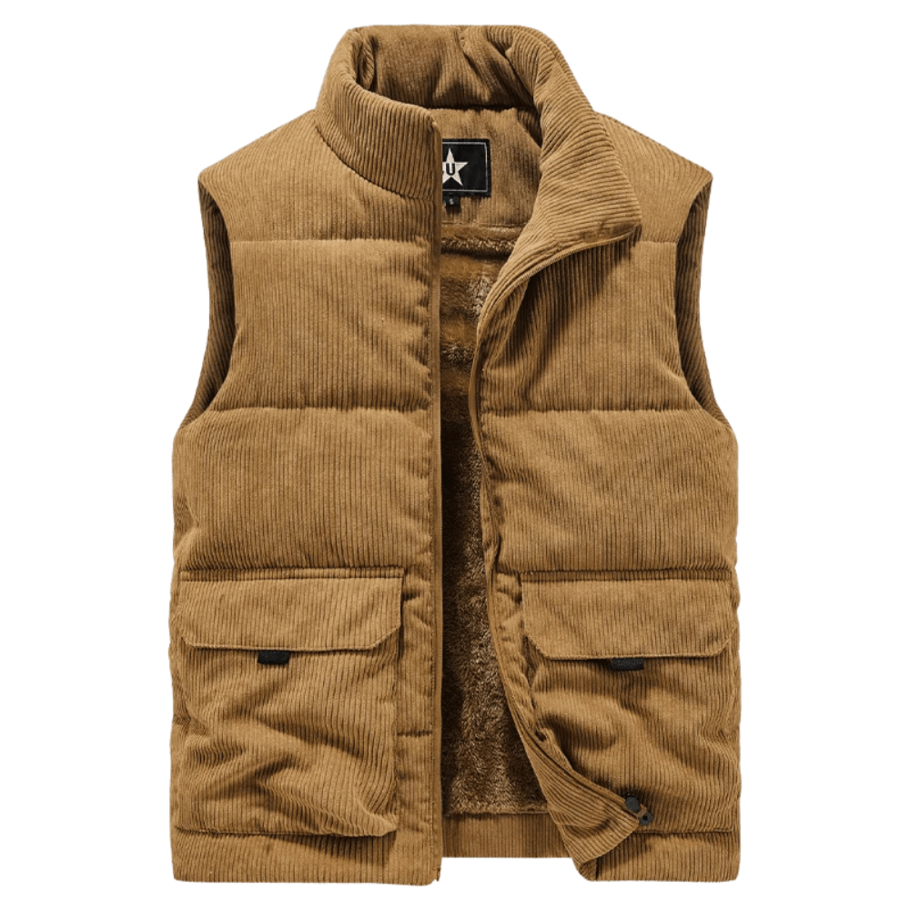 Men’s Fleece-Lined Outdoor Gilet with Stand Collar | Active Peaks-Field & Wild