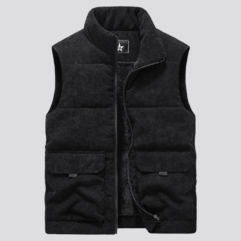 Men’s Fleece-Lined Outdoor Gilet with Stand Collar | Active Peaks-Field & Wild