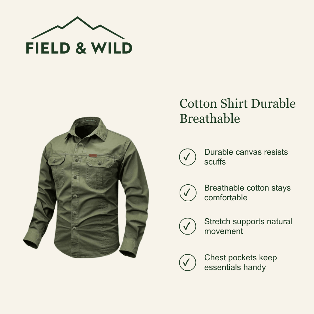 Durable Breathable Cotton Shirt for Outdoor Wear - Field & Wild-Field & Wild