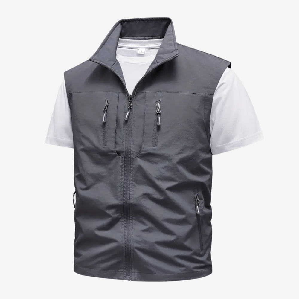 Men’s Lightweight Hiking Gilet with High Collar-Field & Wild