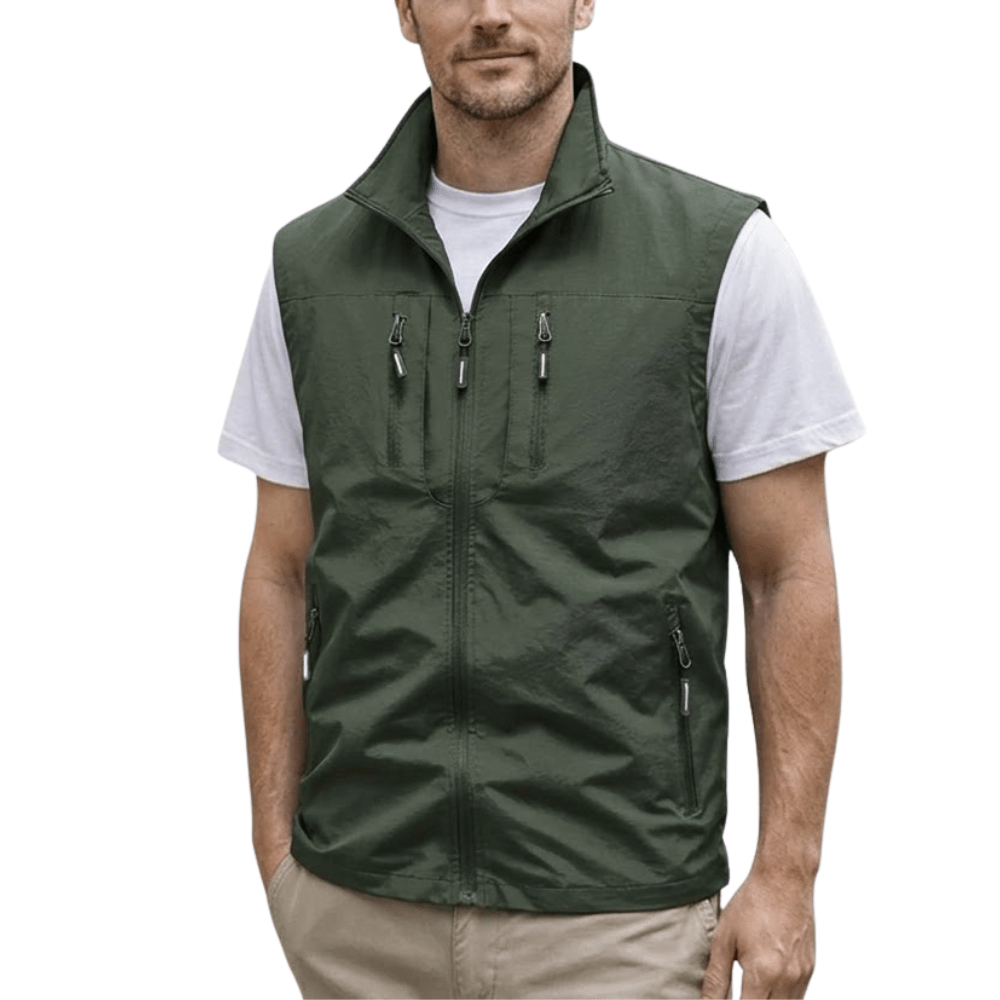 Men’s Lightweight Hiking Gilet with High Collar-Field & Wild