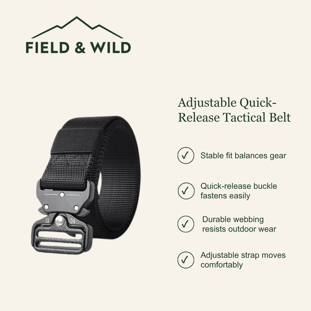 Adjustable Quick-Release Outdoor Belt for Hiking & Workwear-Field & Wild
