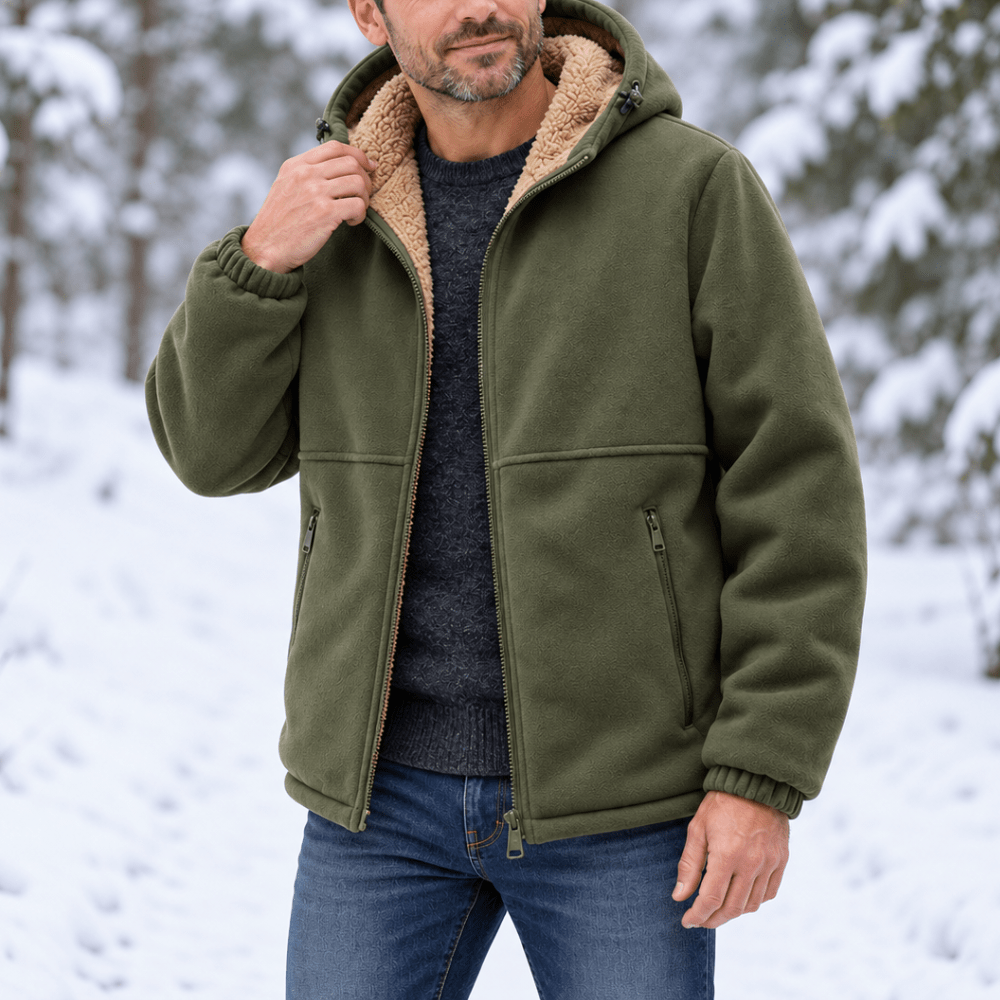 Men’s Fleece-Lined Hooded Winter Jacket for Outdoor Wear-Field & Wild