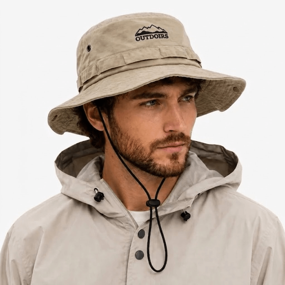 Breathable Cotton Hiking Hat with Adjustable Wide Brim - Field & Wild-Field & Wild
