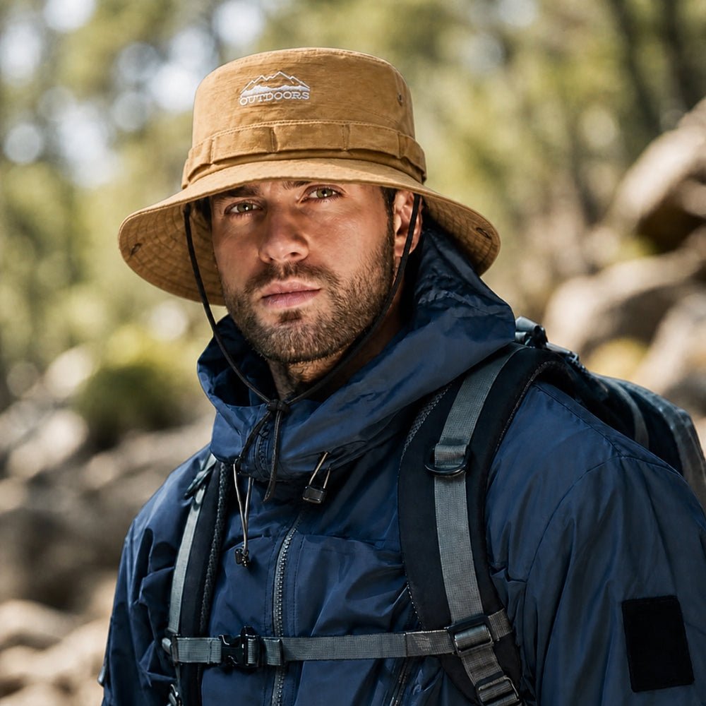 Breathable Cotton Hiking Hat with Adjustable Wide Brim - Field & Wild-Field & Wild