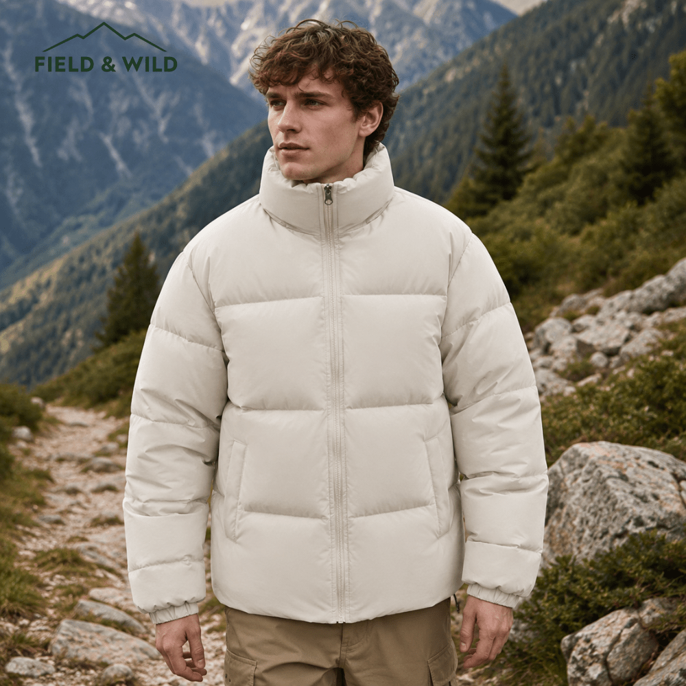 Men’s Lightweight Insulated Puffer Jacket for Winter Walks-Field & Wild