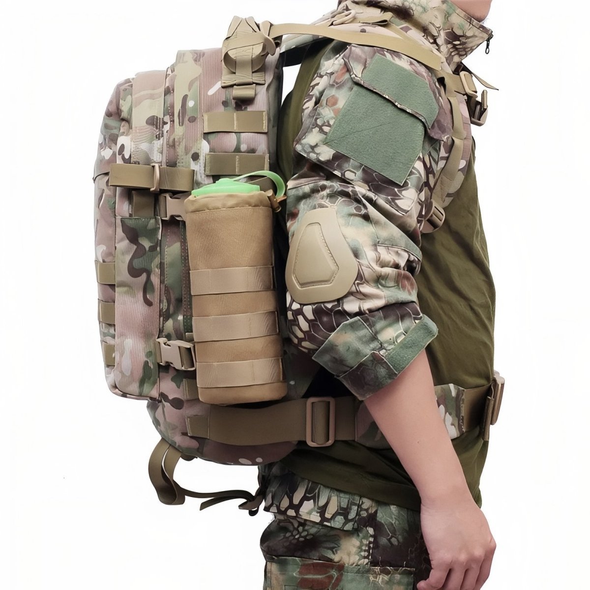 MOLLE Water Bottle Holder with Adjustable Drawcord-Field & Wild