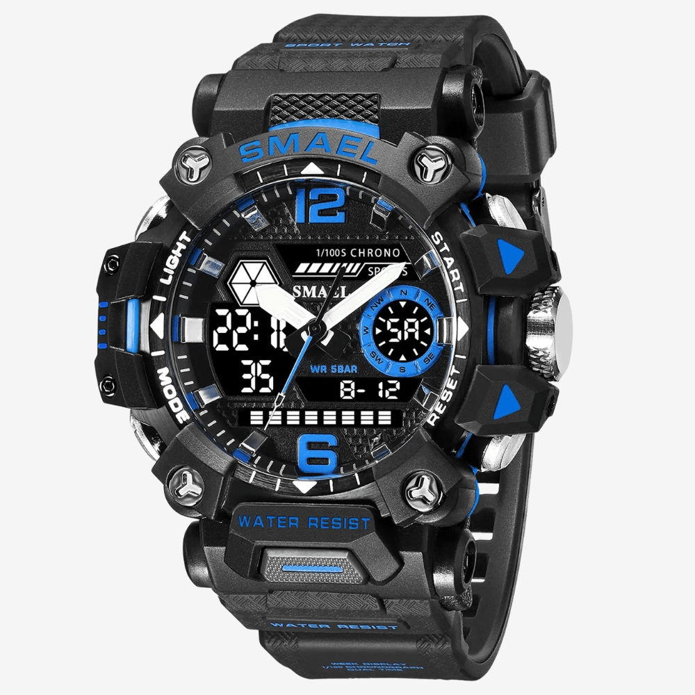 Rugged Outdoor Watch with Dual Display & 50m Water Resistance-Field & Wild