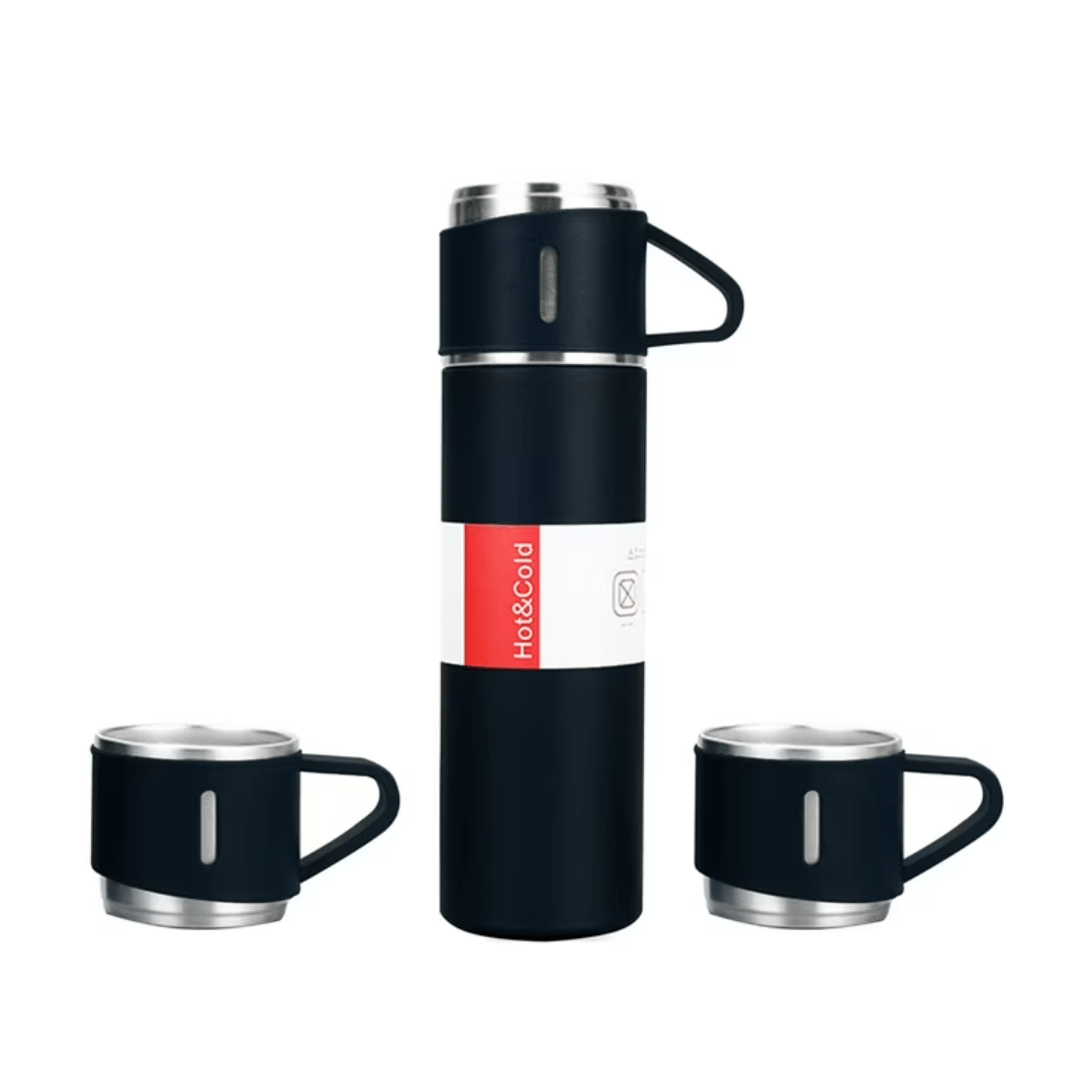 500ml Vacuum Insulated Stainless Steel Flask with Cups-Field & Wild