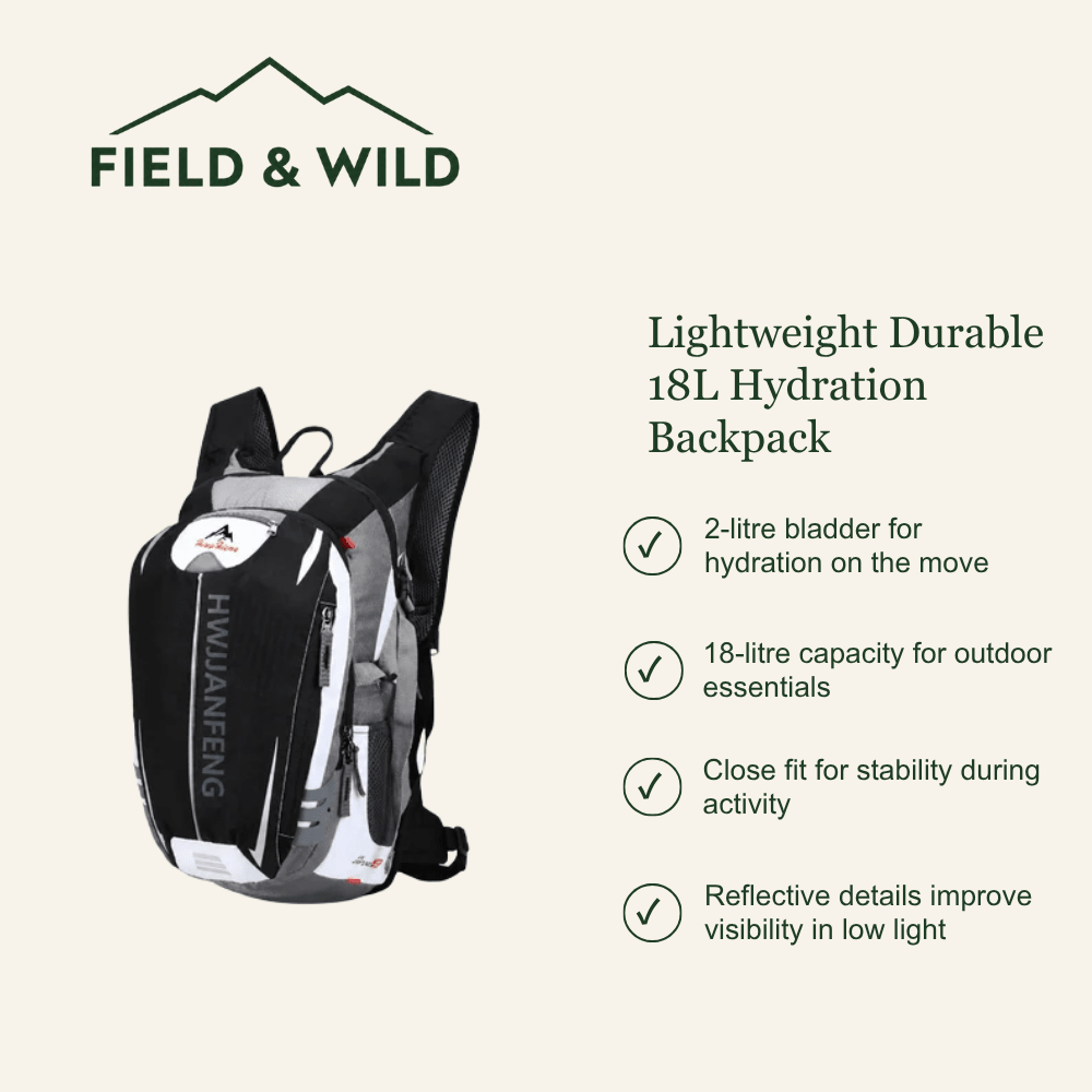 Lightweight Durable 18L Hydration Backpack - Field & Wild-Field & Wild