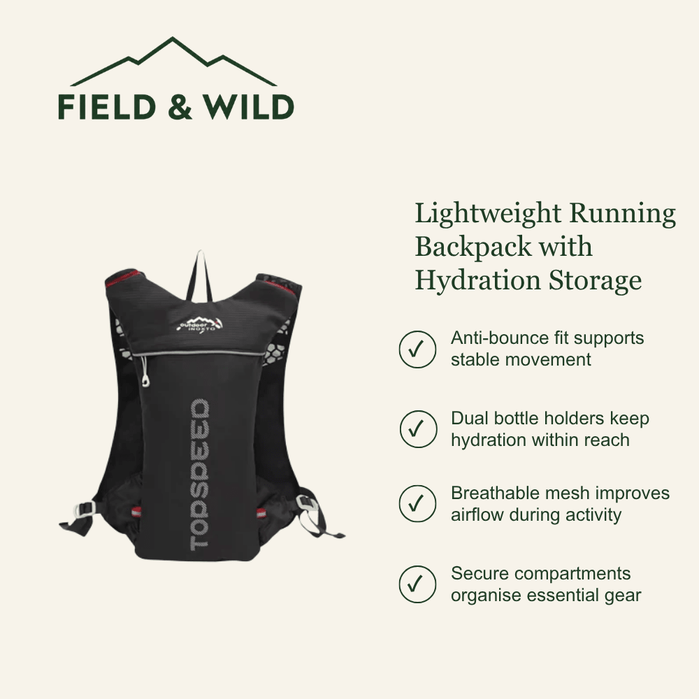 Lightweight Running Backpack with Hydration Storage-Field & Wild