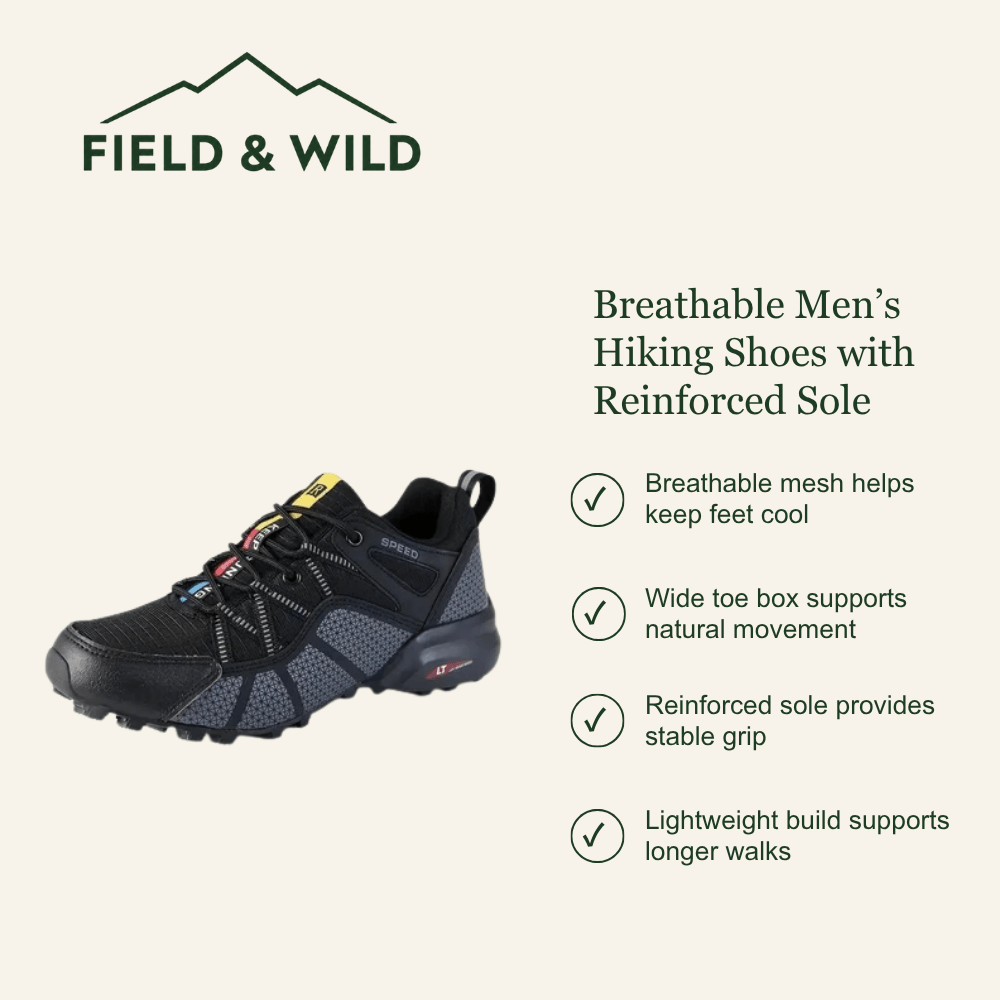 Breathable Men’s Hiking Shoes with Reinforced Sole-Field & Wild