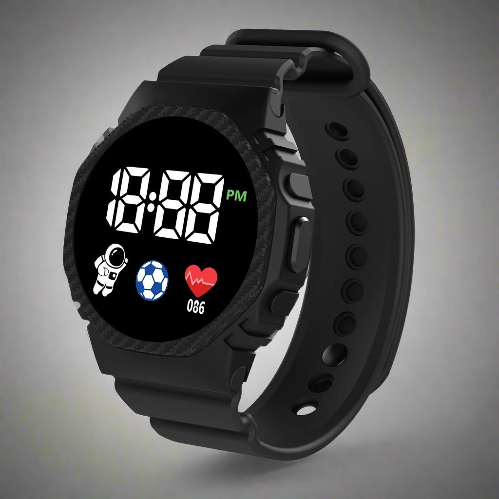 Children’s Water-Resistant Digital Watch with LED Display-Field & Wild