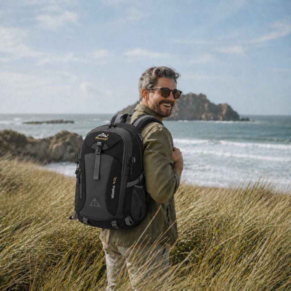 Water-Resistant 40L Hiking Backpack with Trekking Pole Straps-Field & Wild