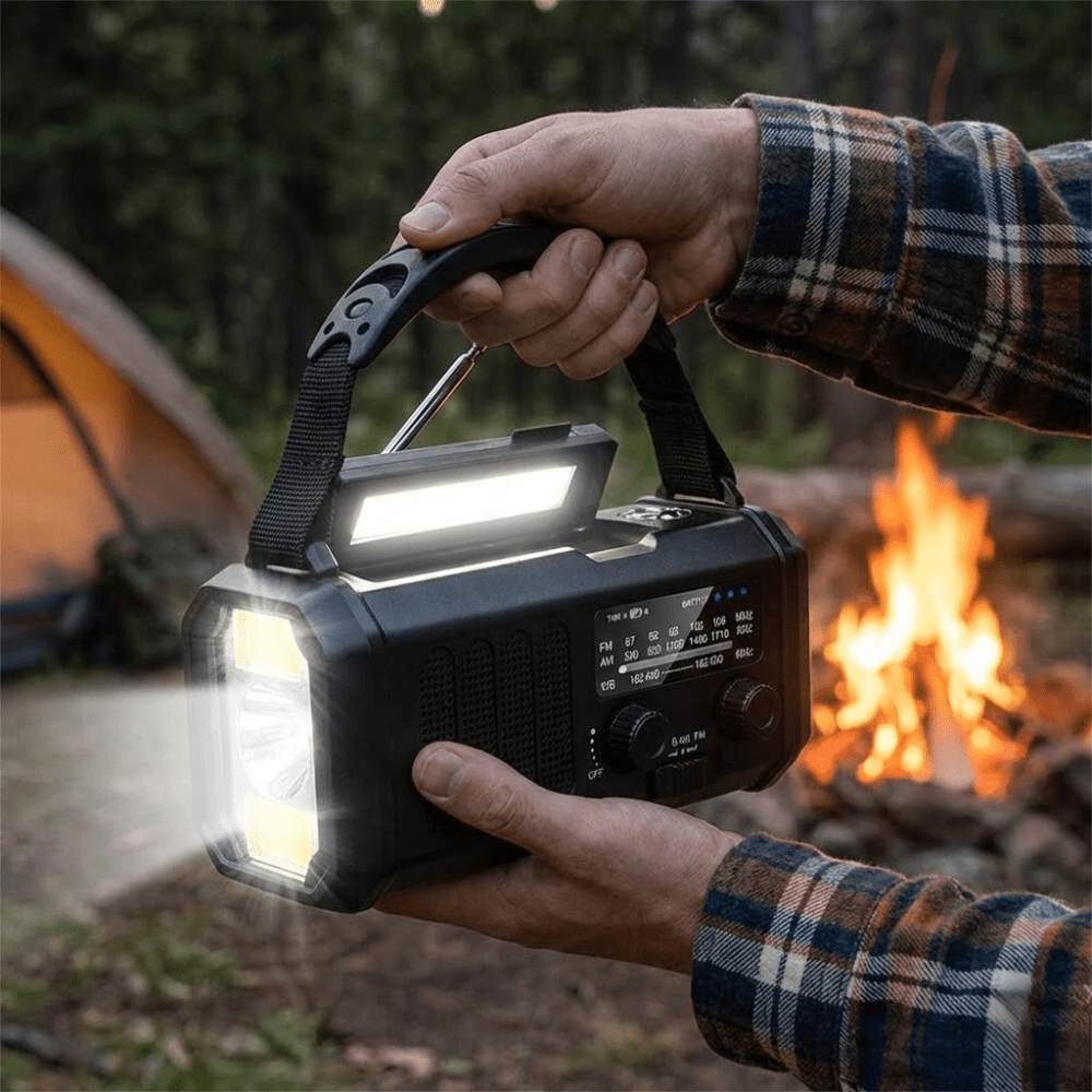 Emergency Radio with Solar USB Charging & 10000mAh Power Bank-Field & Wild