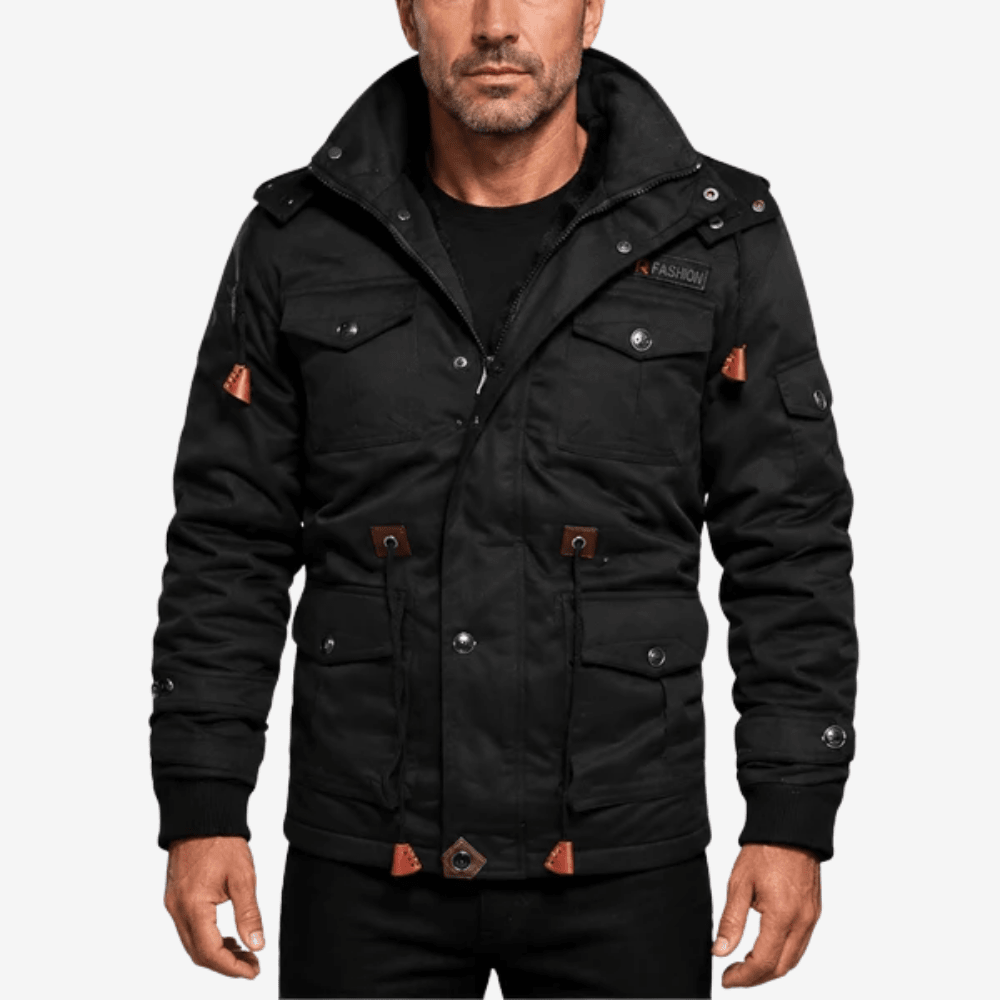 Multi-Pocket Insulated Outdoor Jacket – Fleece-Lined Hood-Field & Wild