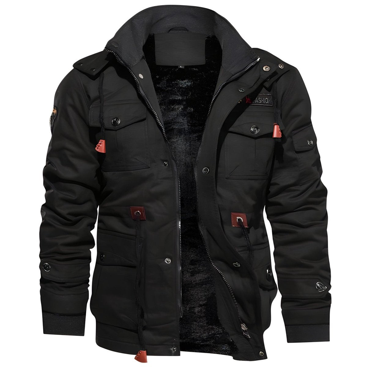 Multi-Pocket Insulated Outdoor Jacket – Fleece-Lined Hood-Field & Wild
