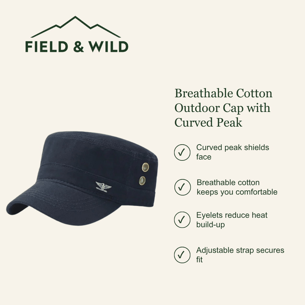 Adjustable Cotton Hiking Cap with Curved Sun Peak-Field & Wild