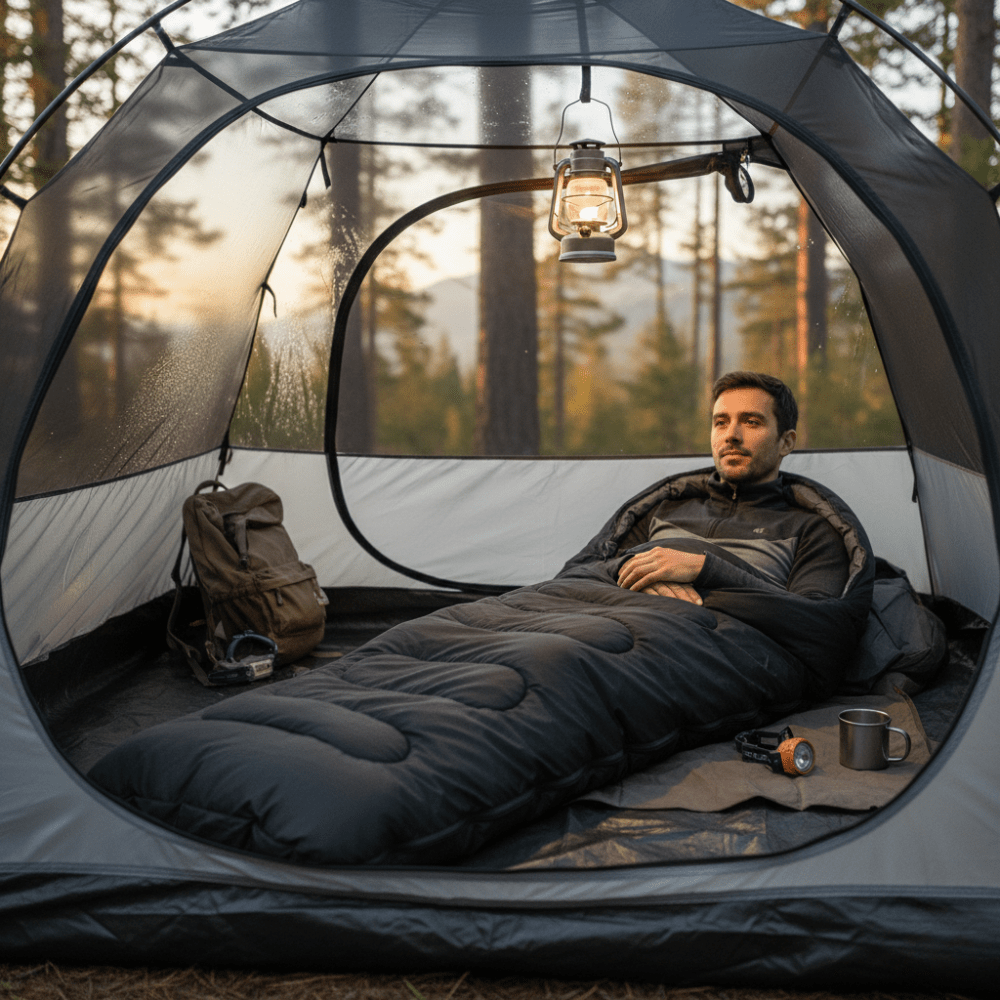 Lightweight 4-Season Sleeping Bag – Warm Cotton Mummy Style-Field & Wild