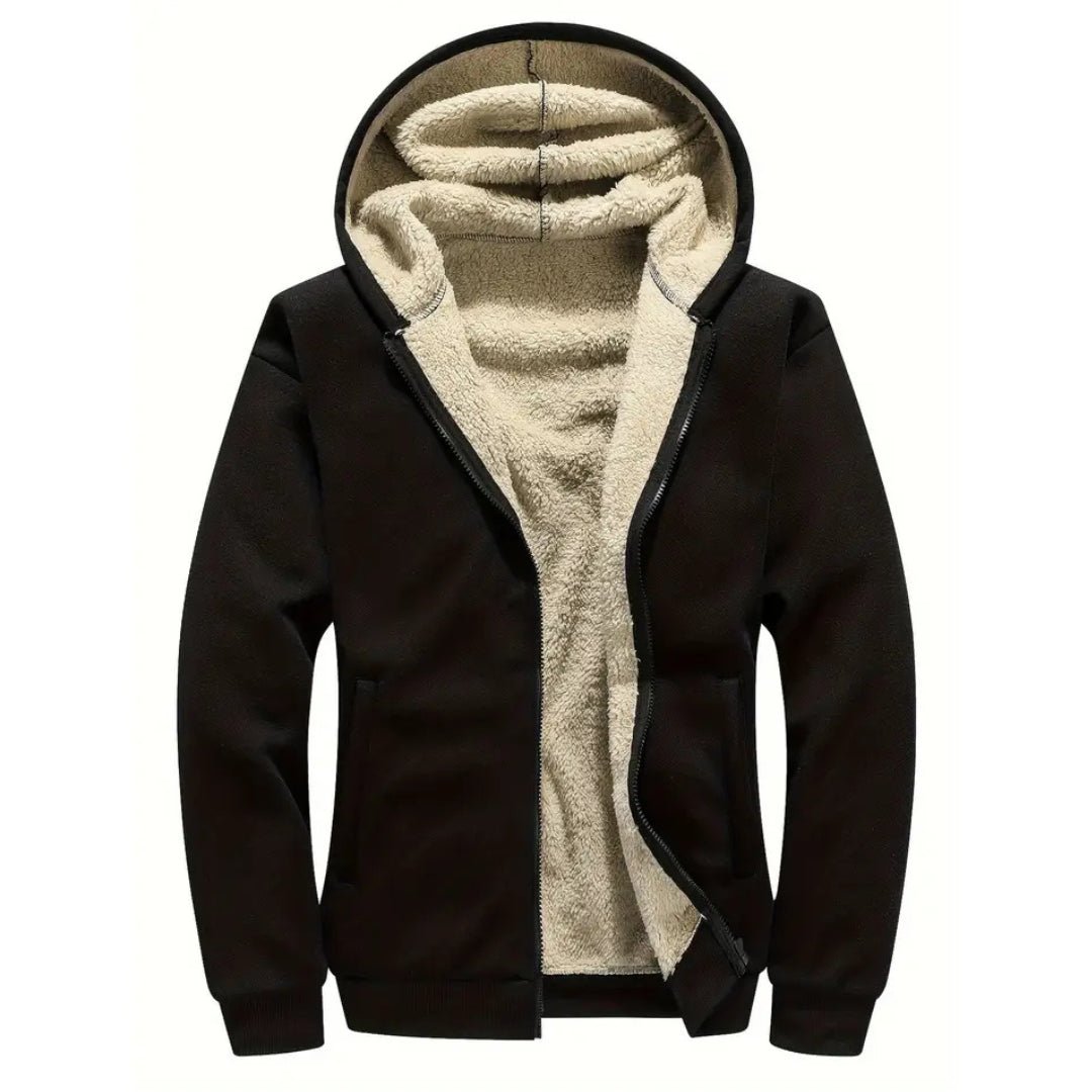 Men’s Sherpa-Lined Fleece Hoodie with Full Zip-Field & Wild