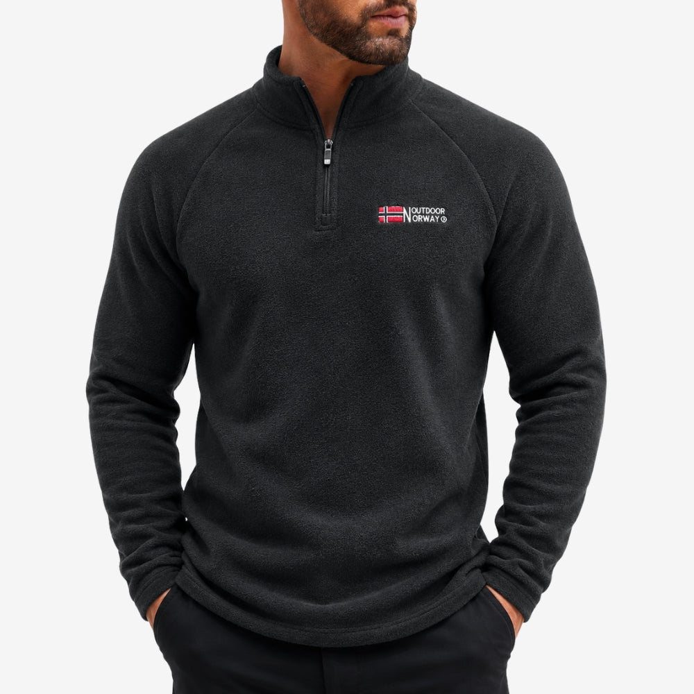 Men’s Half-Zip Fleece Pullover with Stand Collar-Field & Wild