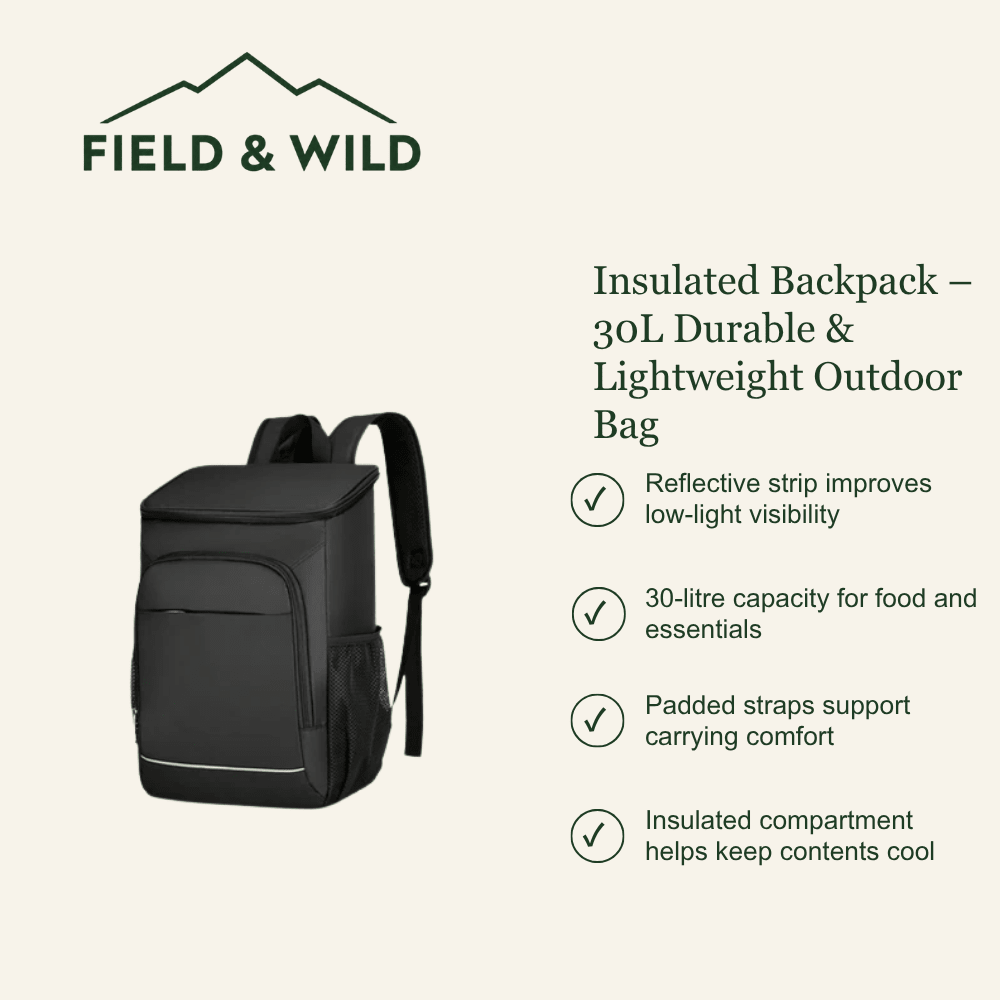 Insulated Backpack – 30L Durable & Lightweight Outdoor Bag-Field & Wild
