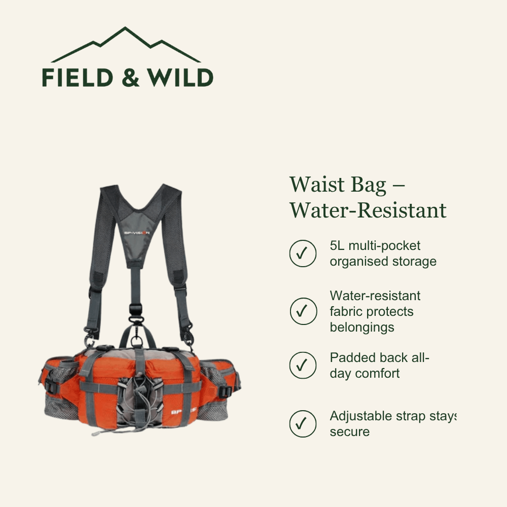 Hiking Waist Bag with 5L Multi-Pocket Water-Resistant Design-Field & Wild