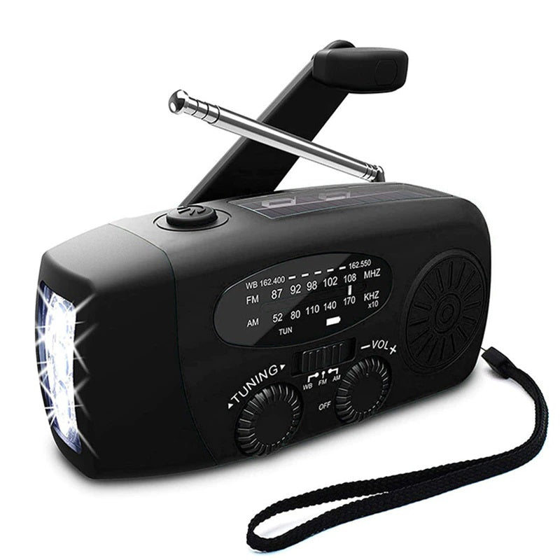 Compact Emergency Radio with LED Light & 1200mAh Power Bank-Field & Wild