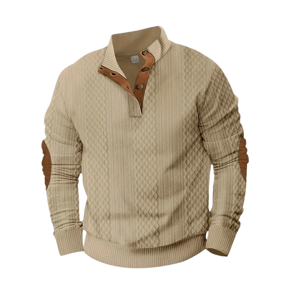 Knitted Outdoor Pullover with Reinforced Patches | Active Peaks-Field & Wild