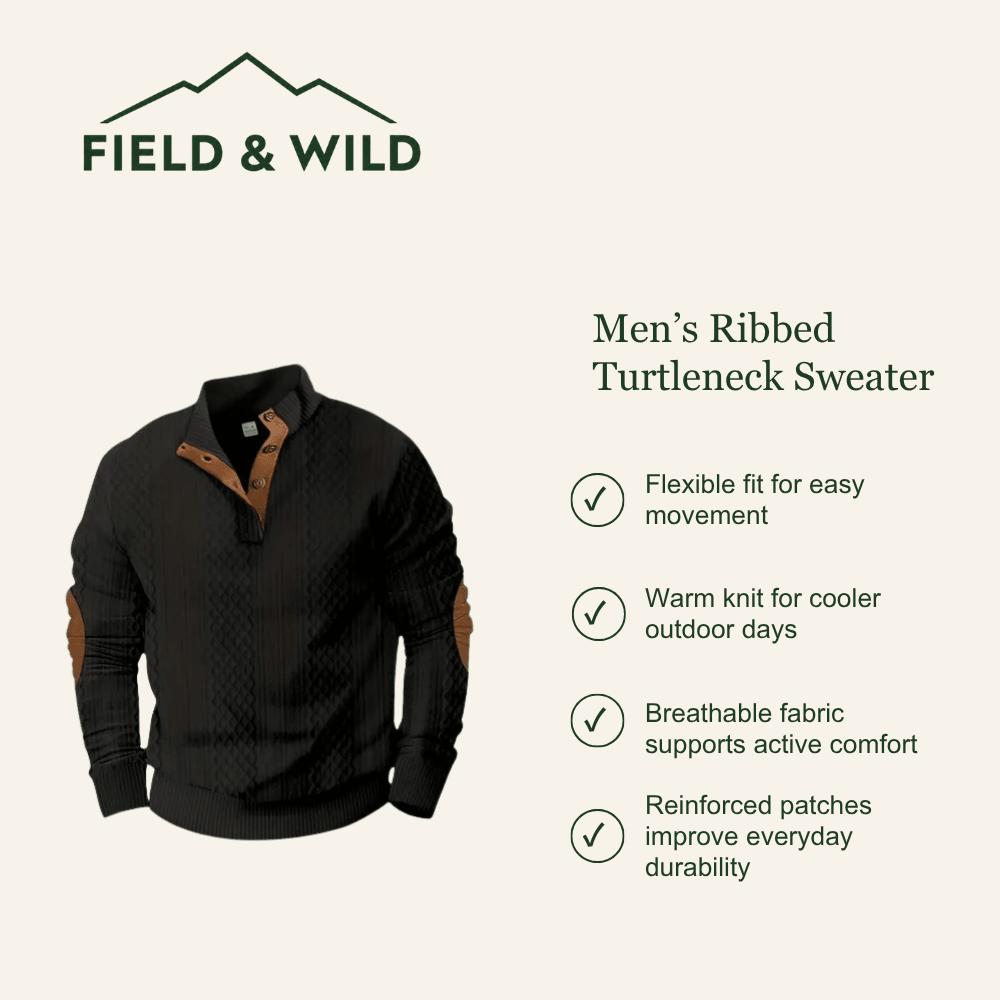 Knitted Outdoor Pullover with Reinforced Patches-Field & Wild