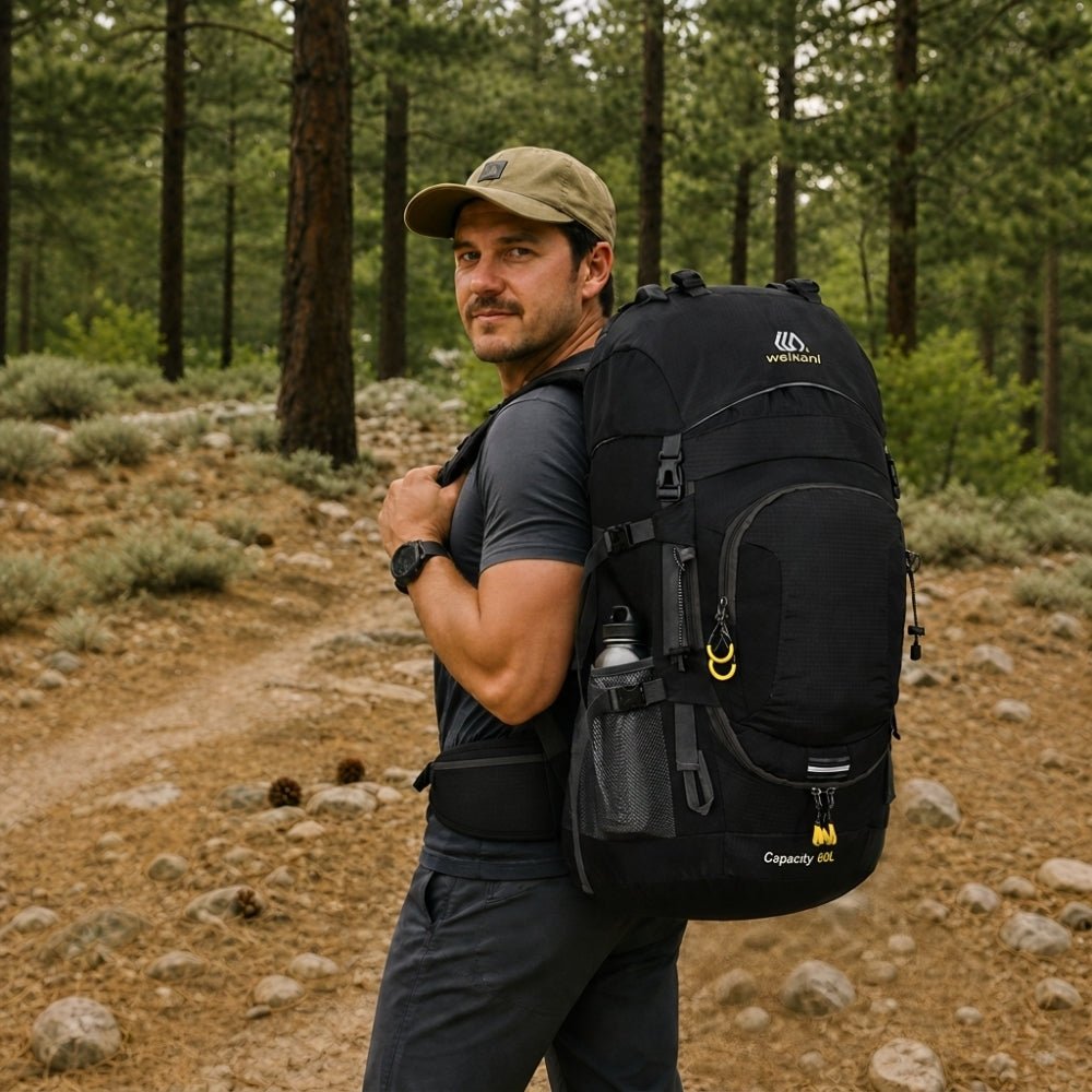 60L Trekking Backpack with Weather-Resistant Storage Design-Field & Wild