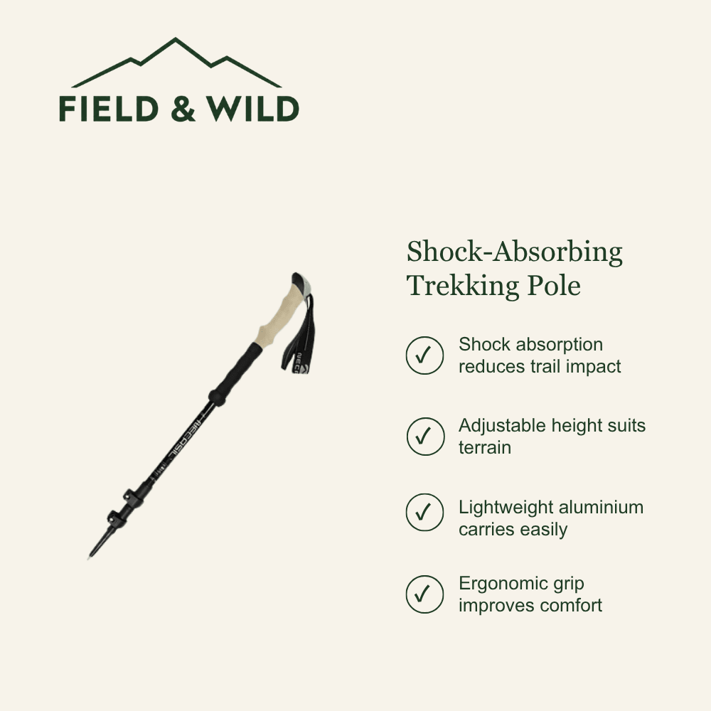 Shock-Absorbing Adjustable Trekking Pole with Aluminium Design-Field & Wild
