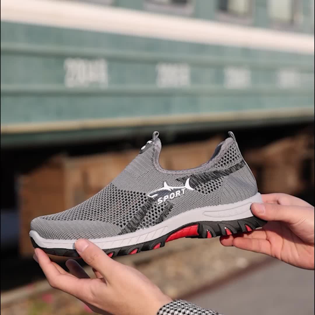 Men’s Lightweight Slip-On Walking Shoes with Breathable Mesh-Field & Wild