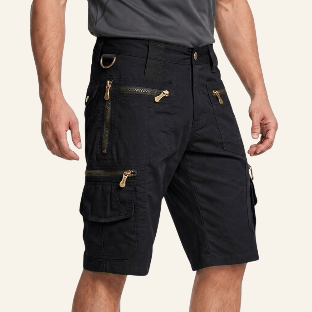 Breathable Cotton Cargo Shorts with Zipped Pockets-Field & Wild